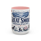 Great Smoky Mountains Coffee Mug | National Park Hiking Gift | Accent Color Ceramic 11oz 15oz