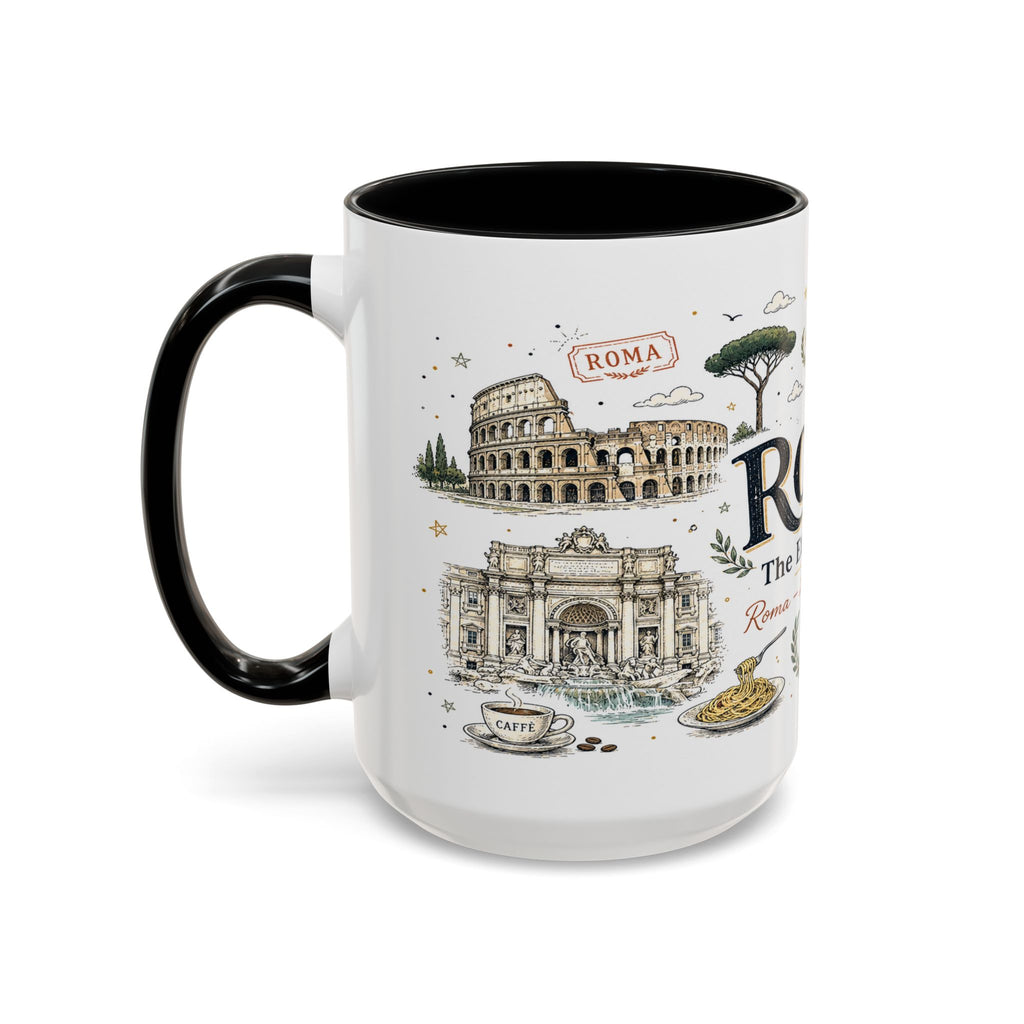Rome Coffee Mug | Italy Souvenir Travel Gift | Accent Color Ceramic 11oz 15oz