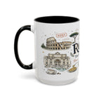 Rome Coffee Mug | Italy Souvenir Travel Gift | Accent Color Ceramic 11oz 15oz