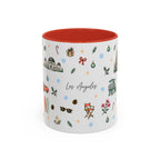 Los Angeles Christmas Mug | Watercolor City Souvenir | Ceramic Coffee Cup (11oz or 15oz)
