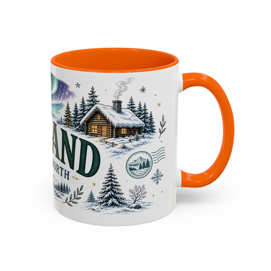 Lapland Coffee Mug | Travel Destination Souvenir Gift | Accent Color Ceramic 11oz 15oz