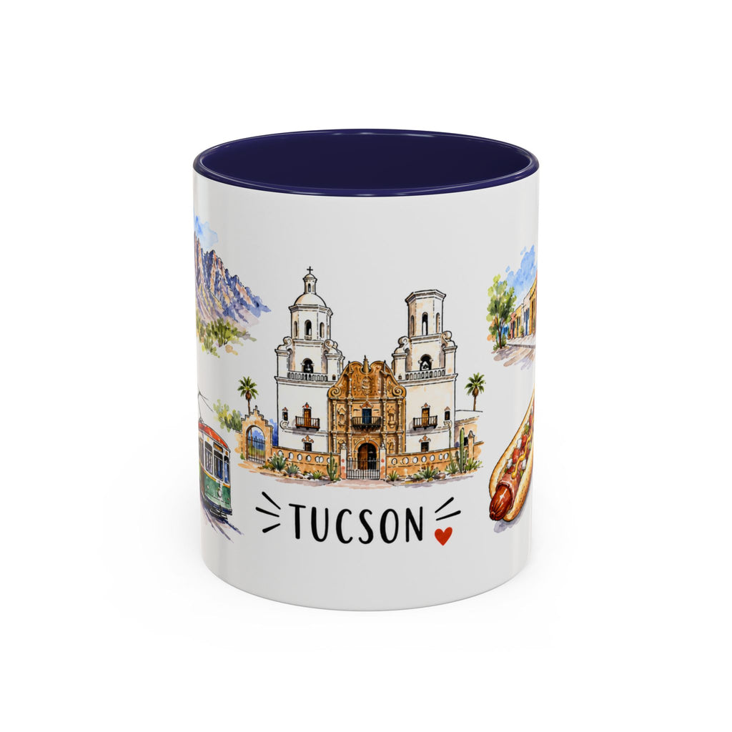 Tucson Illustrated Travel Mug | City Souvenir Accent Coffee Mug | 11oz 15oz Ceramic Cup