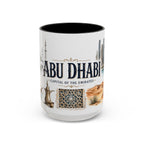 Abu Dhabi Coffee Mug | United Arab Emirates Travel Souvenir | Vintage Illustrated City Gift | 11 oz 15 oz Accent Mug