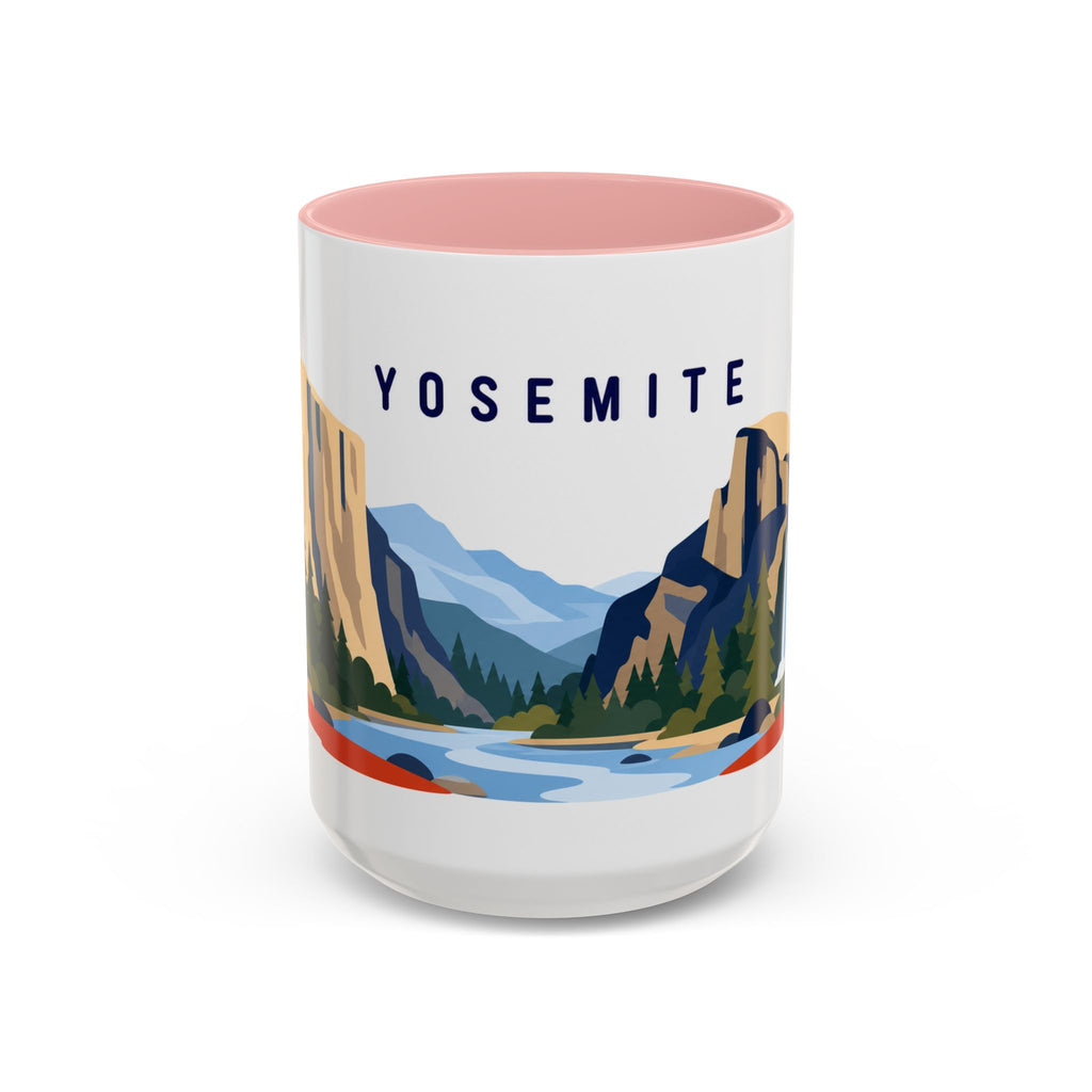 Yosemite Coffee Mug | Travel Destination Souvenir Gift | Accent Color Ceramic 11oz 15oz