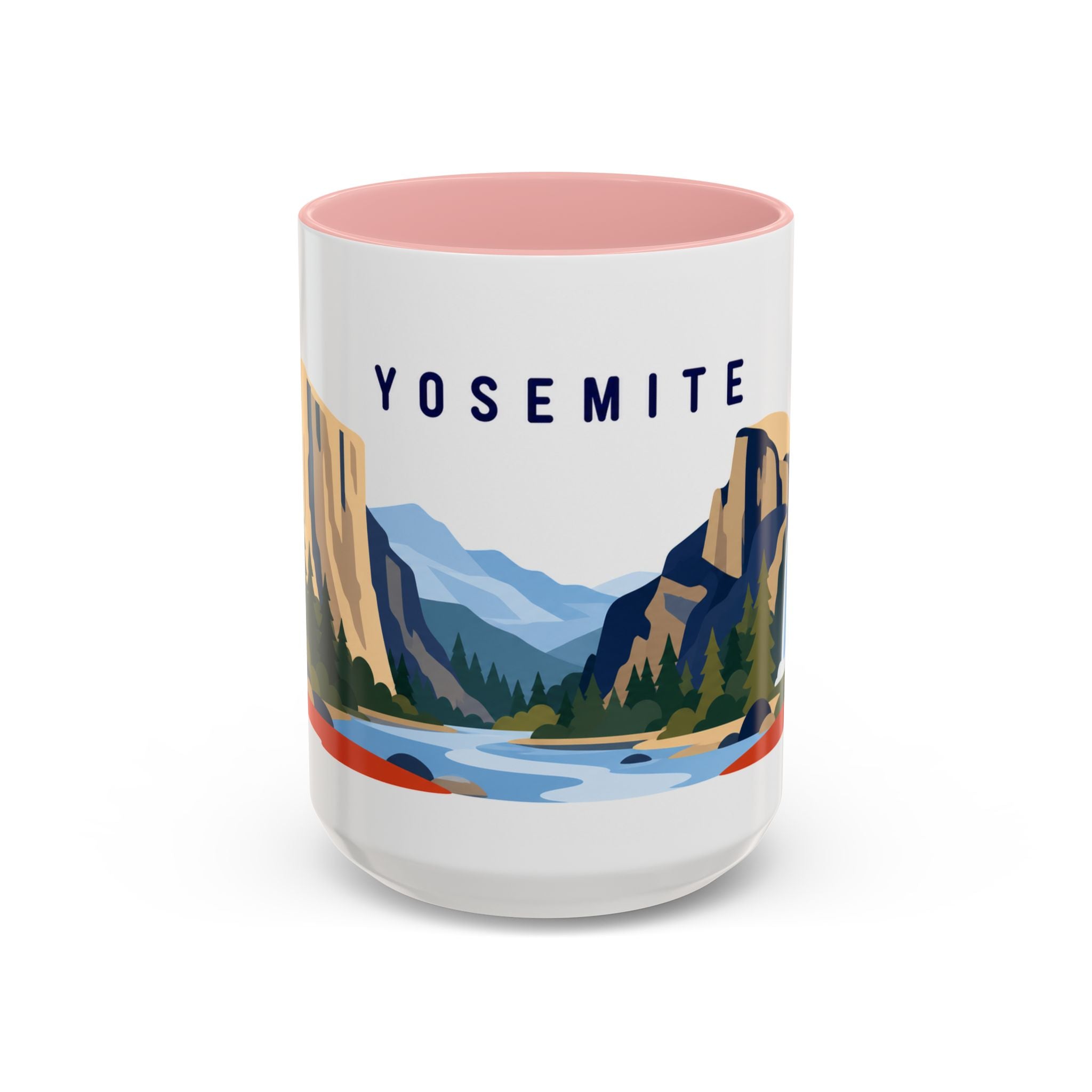 Yosemite Coffee Mug | Travel Destination Souvenir Gift | Accent Color Ceramic 11oz 15oz