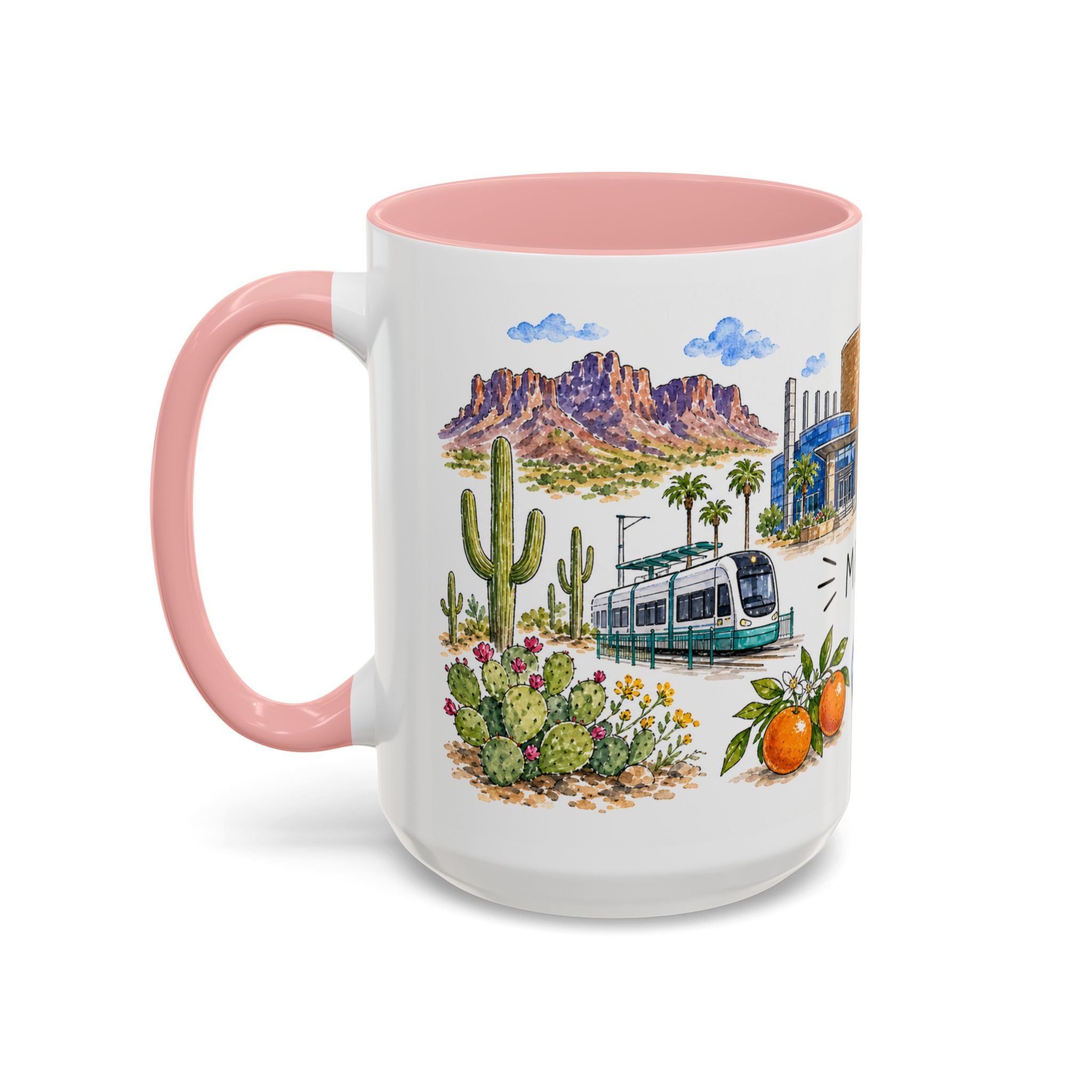 Mesa Illustrated Travel Mug | City Souvenir Accent Coffee Mug | 11oz 15oz Ceramic Cup