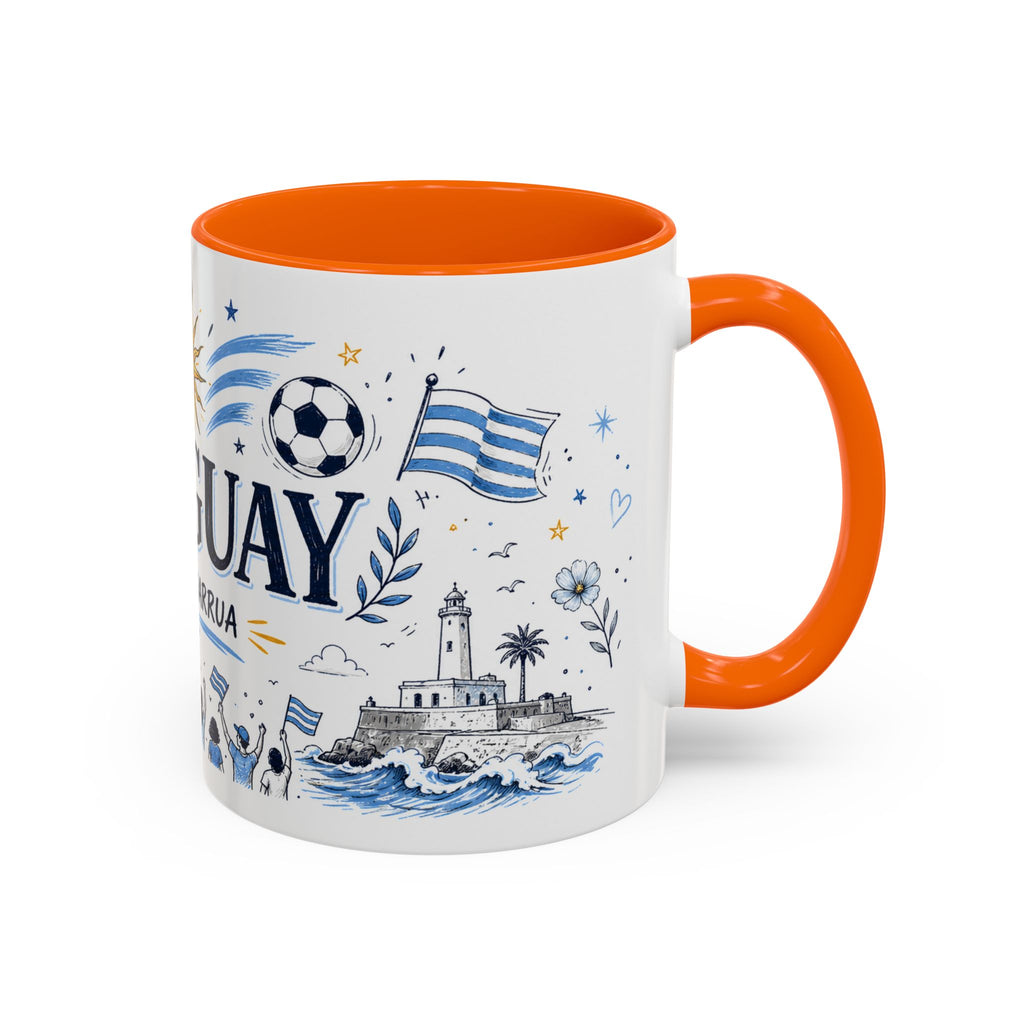 Uruguay Soccer Coffee Mug | World Cup Fan Gift | Accent Color Ceramic 11oz 15oz Match Day Cup