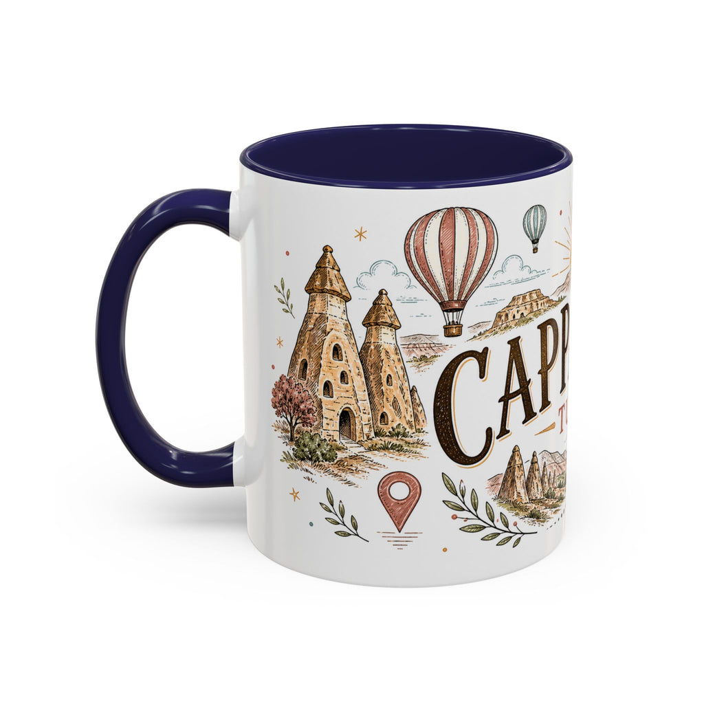 Cappadocia Coffee Mug | Travel Destination Souvenir Gift | Accent Color Ceramic 11oz 15oz