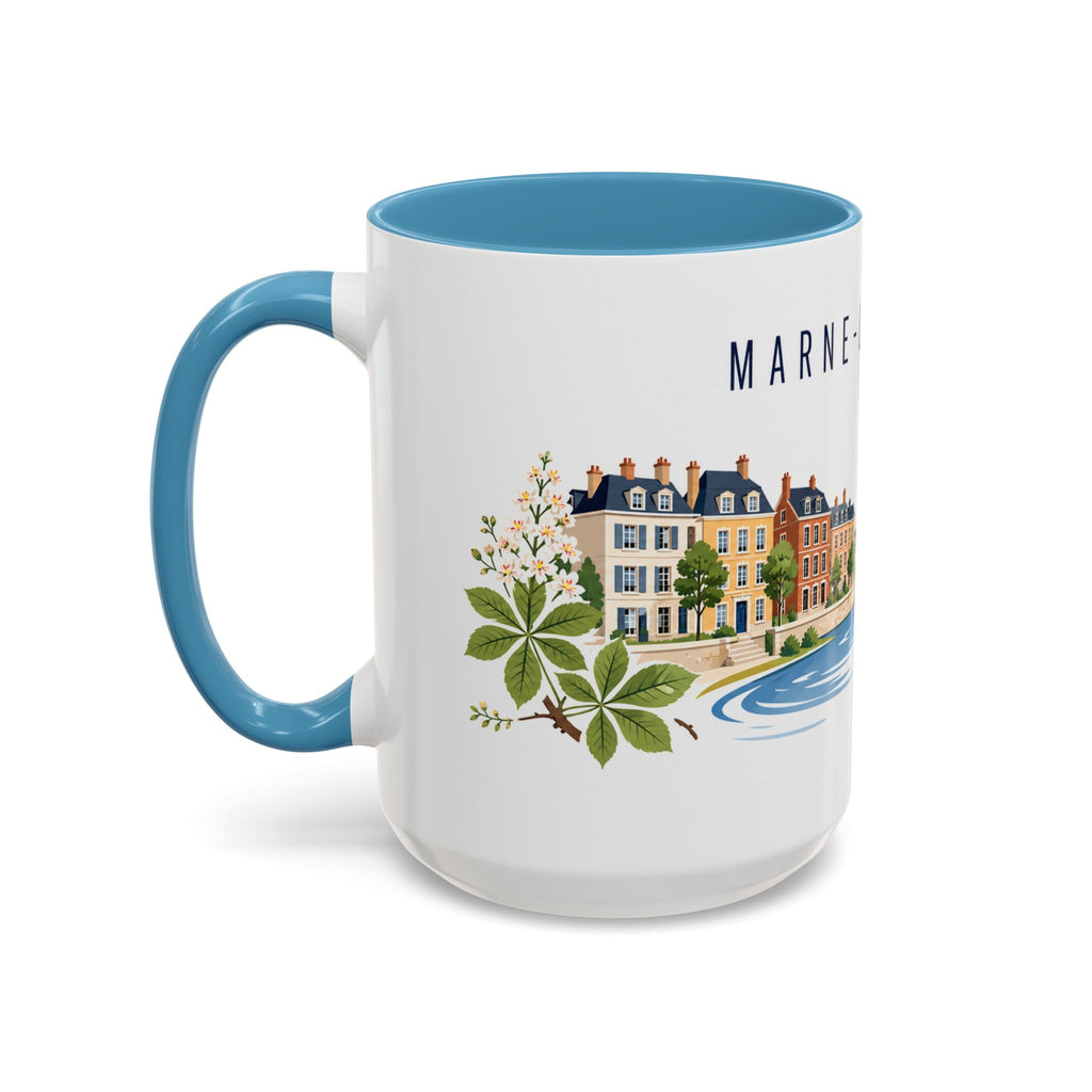 Marne-La-Vallée Coffee Mug | France Travel Souvenir | Porcelain Decal City Gift | 11oz 15oz Accent Mug