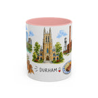 Durham Illustrated Travel Mug | City Souvenir Accent Coffee Mug | 11oz 15oz Ceramic Cup