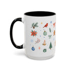 Woodland Christmas Mug | Deer Bird Watercolor Holiday Gift | Accent Cup 11oz 15oz