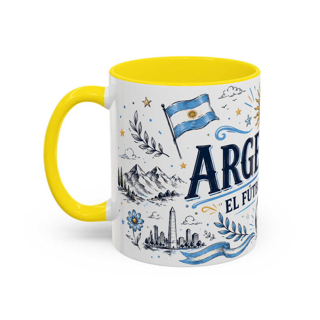 Argentina Soccer Coffee Mug | Soccer Fan Gift | Accent Color Ceramic 11oz 15oz Match Day Cup