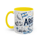 Argentina Soccer Coffee Mug | Soccer Fan Gift | Accent Color Ceramic 11oz 15oz Match Day Cup