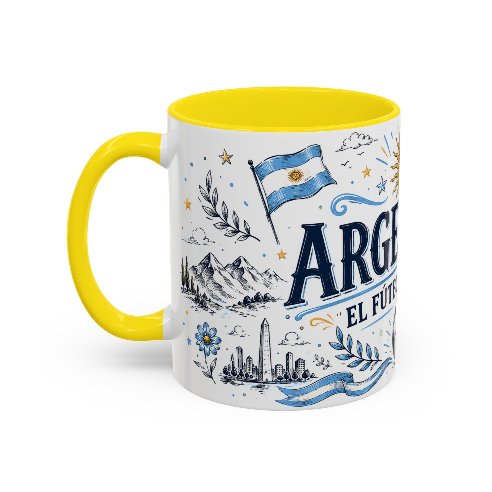 Argentina Soccer Coffee Mug | Soccer Fan Gift | Accent Color Ceramic 11oz 15oz Match Day Cup