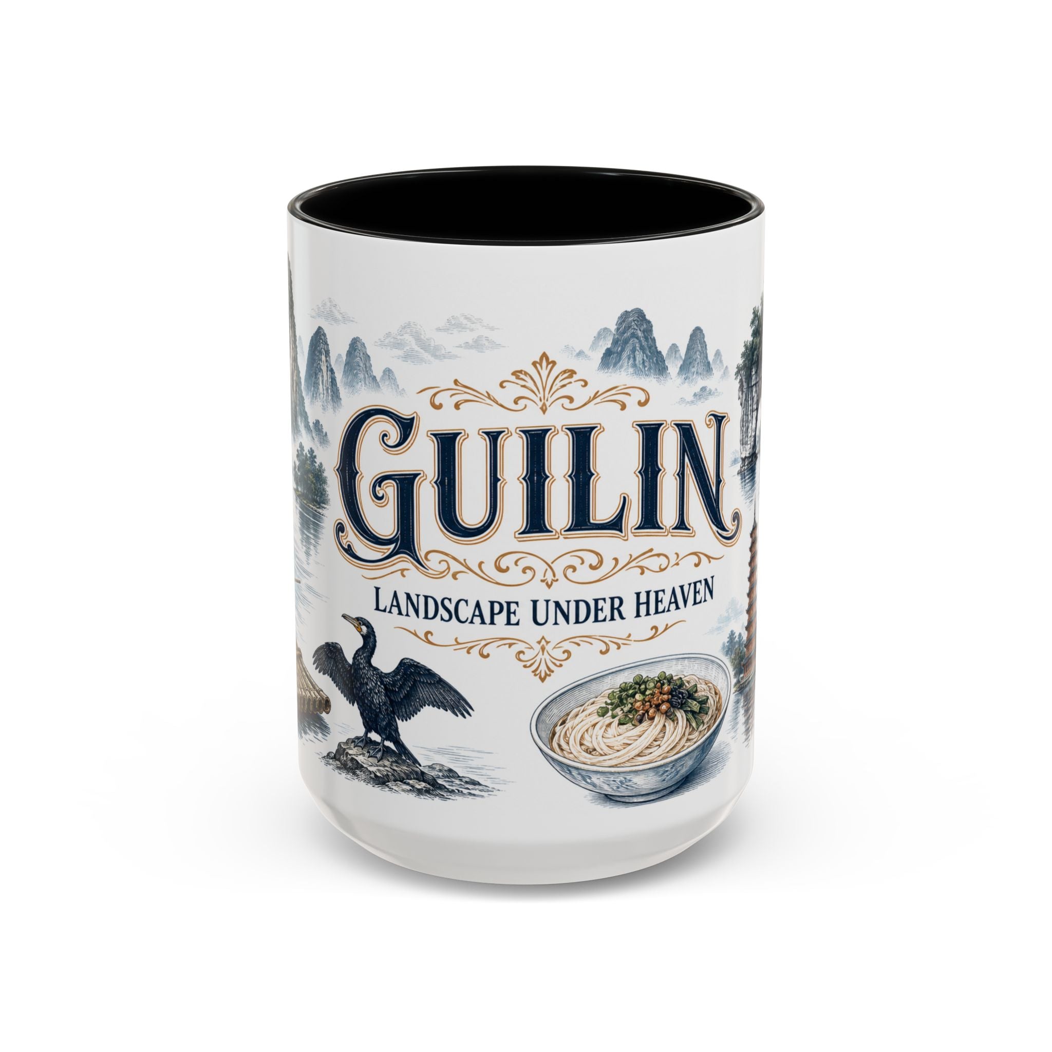 Guilin Coffee Mug | China Travel Souvenir | Vintage Illustrated City Gift | 11 oz 15 oz Accent Mug