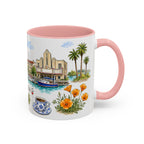 Stockton Illustrated Travel Mug | City Souvenir Accent Coffee Mug | 11oz 15oz Ceramic Cup