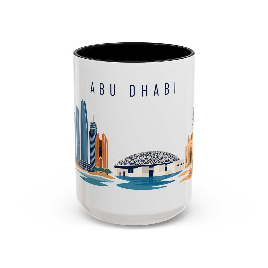 Abu Dhabi Coffee Mug | United Arab Emirates Travel Souvenir | Porcelain Decal City Gift | 11oz 15oz Accent Mug