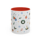 Christmas Ornament Mug | Snowflake Watercolor Holiday Gift | Accent Cup 11oz 15oz