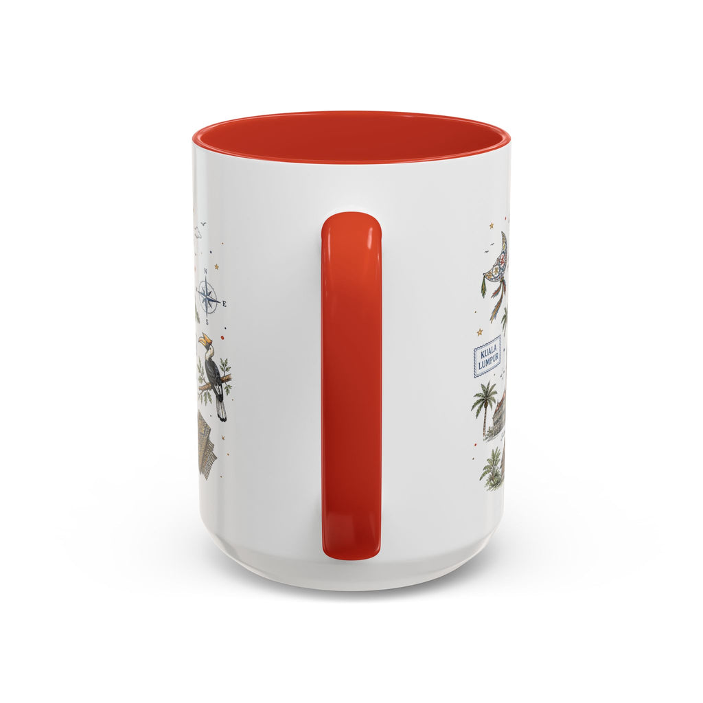 Kuala Lumpur Coffee Mug | Malaysia Souvenir Travel Gift | Accent Color Ceramic 11oz 15oz