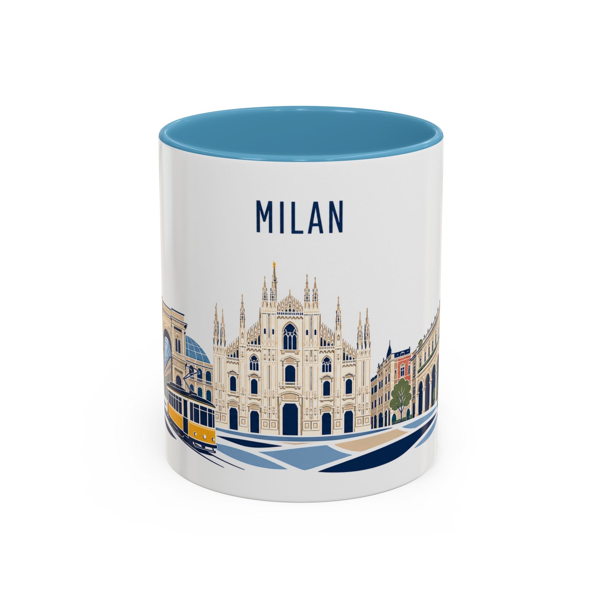 Milan Coffee Mug | Italy Travel Souvenir | Porcelain Decal City Gift | 11oz 15oz Accent Mug