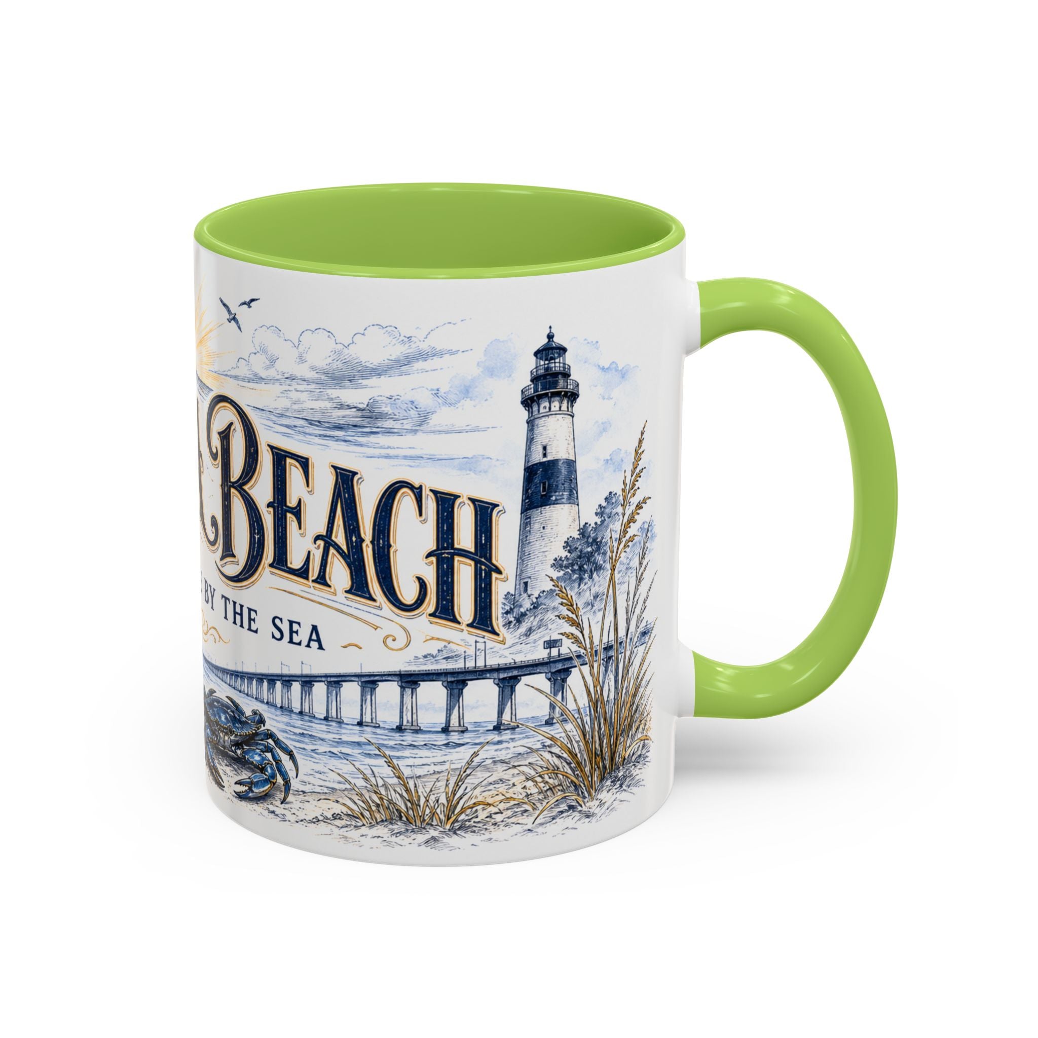 Virginia Beach Coffee Mug | United States Travel Souvenir | Vintage Illustrated City Gift | 11 oz 15 oz Accent Mug