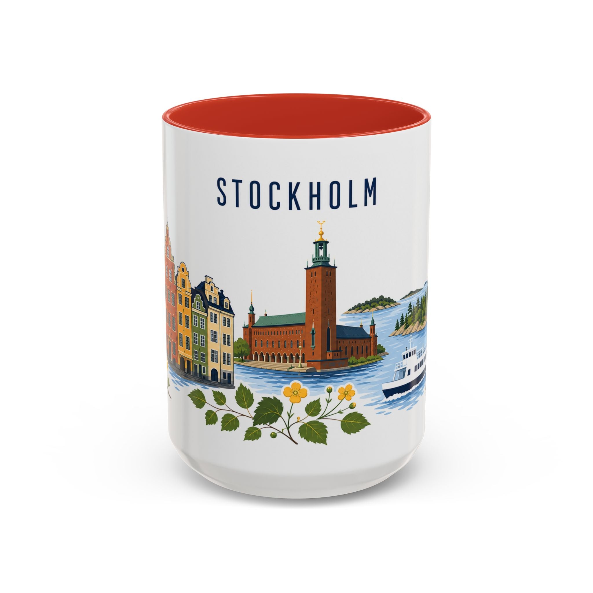 Stockholm Coffee Mug | Sweden Travel Souvenir | Porcelain Decal City Gift | 11oz 15oz Accent Mug