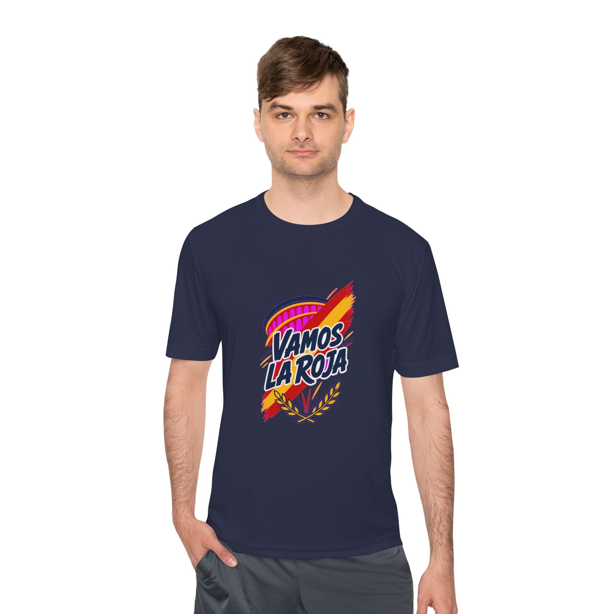 Spain Soccer T Shirt, Vamos La Roja Tee, World Football Fan Shirt, Moisture Wicking Sport Tee