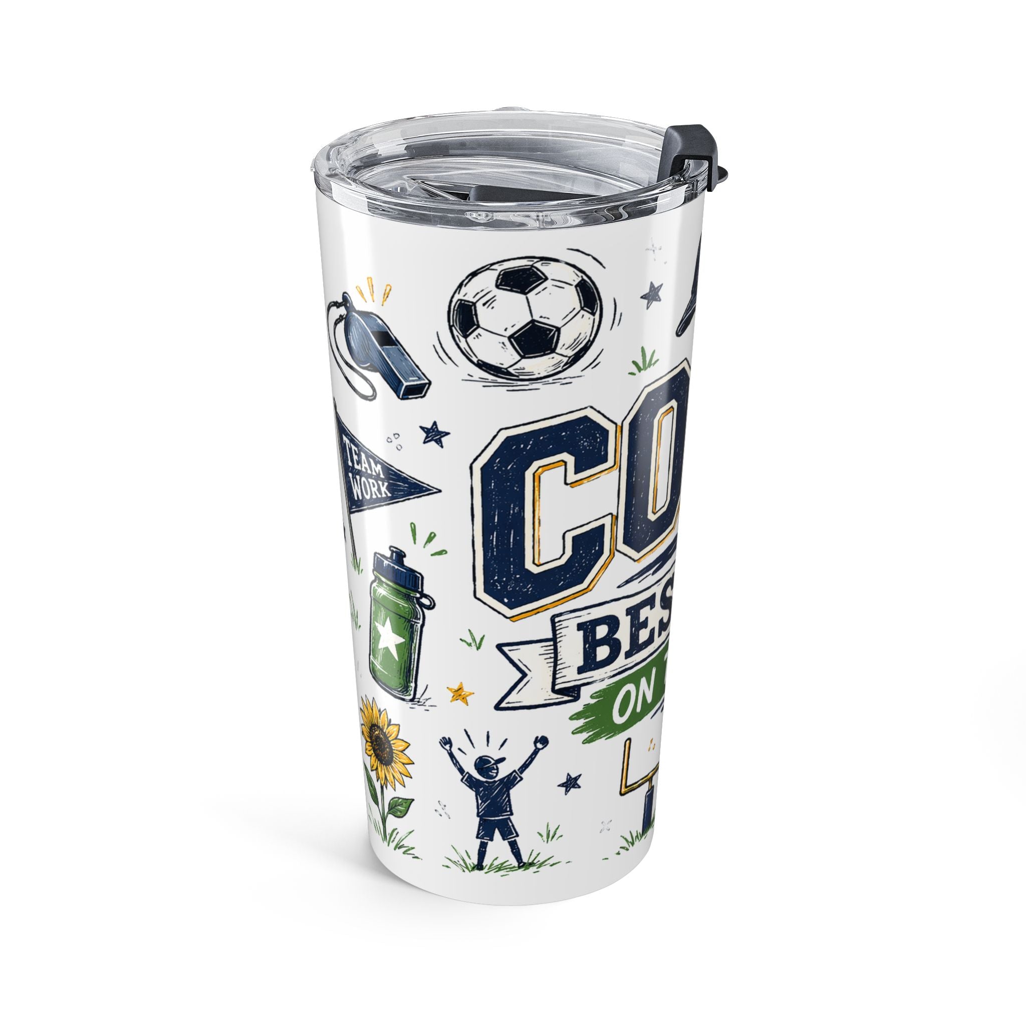 Coach Best Dad On The Field 20oz Tumbler | Father's Day Gift for Dad | Insulated Stainless Steel Travel Cup