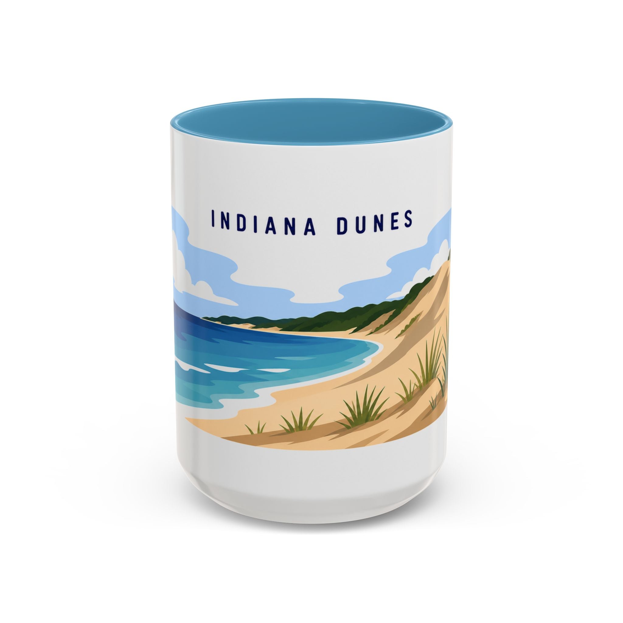 Indiana Dunes National Park Coffee Mug | Solid Color Block Park Souvenir | 11oz 15oz Accent Mug