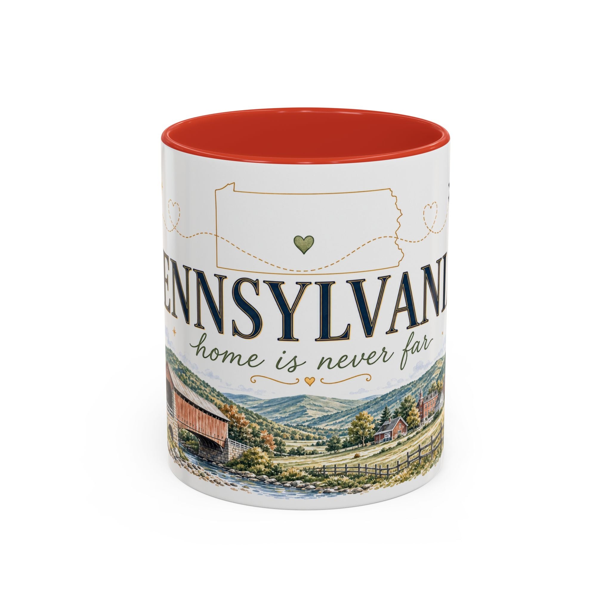 Pennsylvania Home State Mug | Moving Away Gift | Long Distance Friendship Coffee Cup | 11oz 15oz Accent Mug