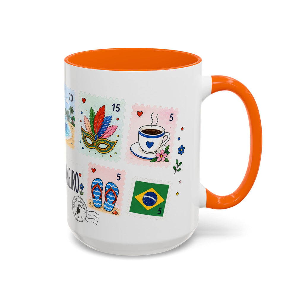 Rio de Janeiro Coffee Mug | Postage Stamp Collage Mug | Travel Souvenir Accent Cup 11oz 15oz