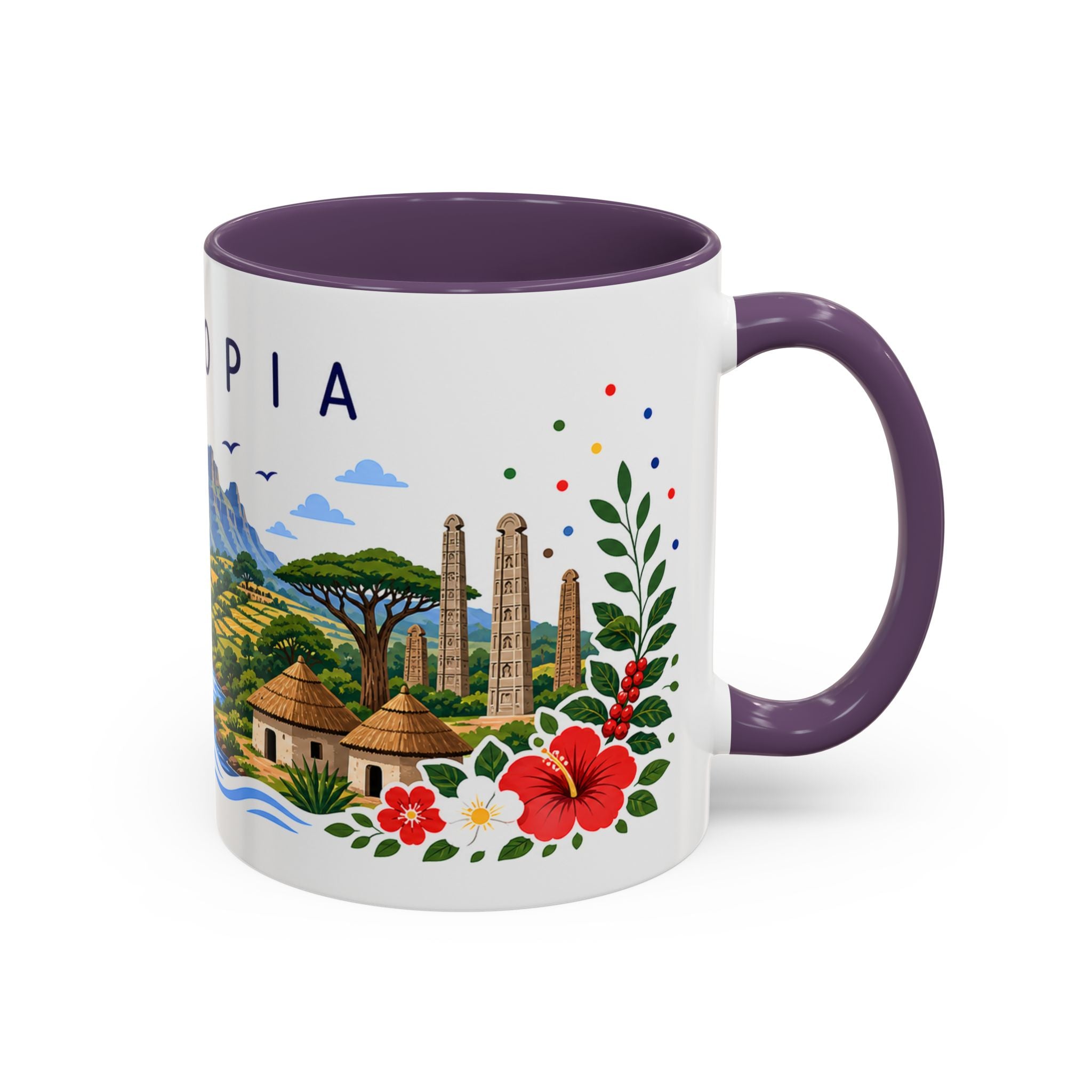 Ethiopia Coffee Mug | Travel Souvenir Accent Mug | Place Gift Ceramic Cup 11oz 15oz