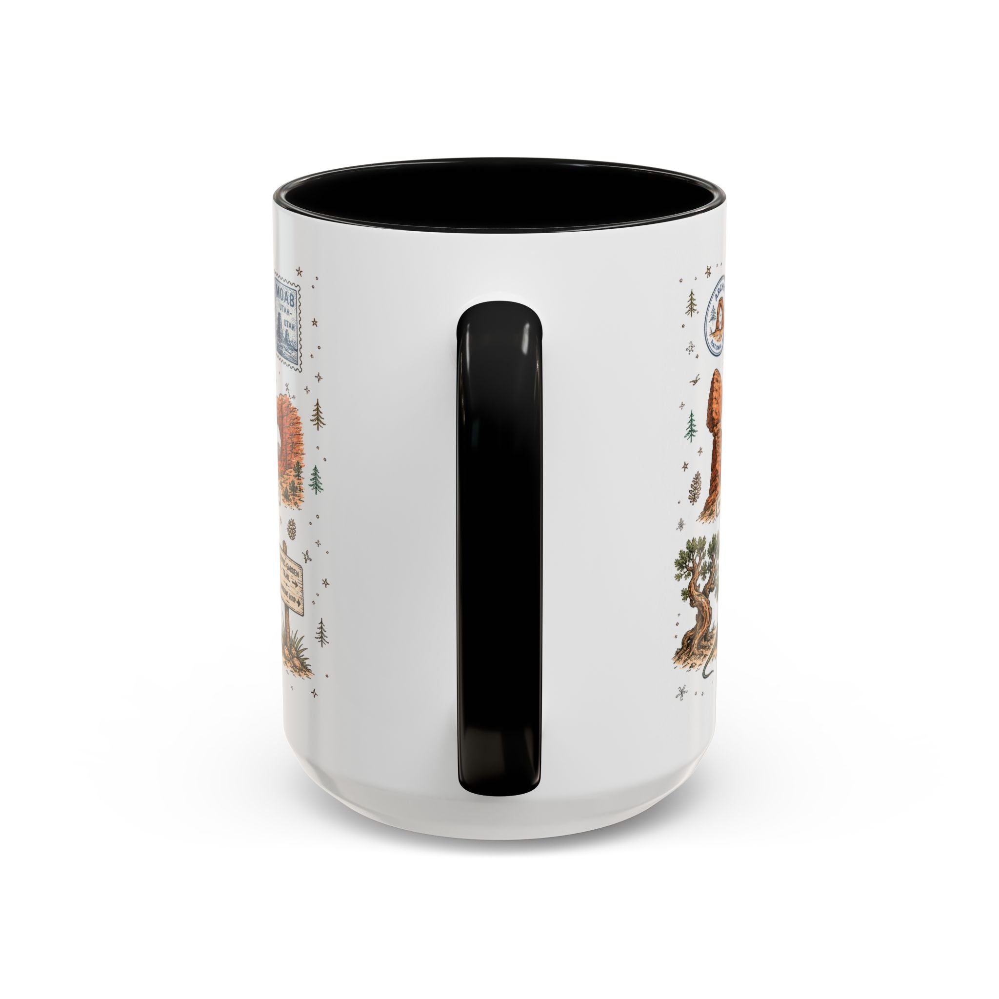 Arches Coffee Mug | National Park Hiking Utah Gift | Accent Color Ceramic 11oz 15oz