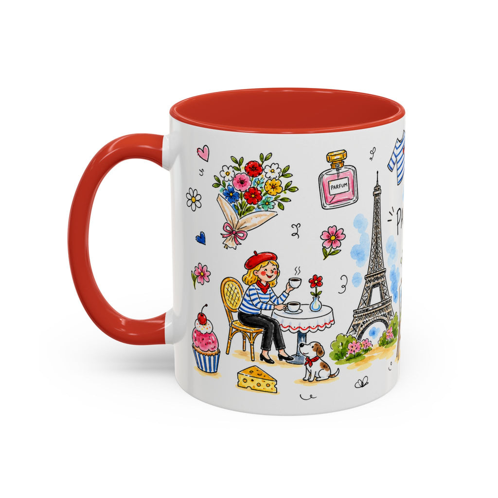 Paris Travel Mug | European City Souvenir Accent Coffee Mug | 11oz 15oz Ceramic Cup