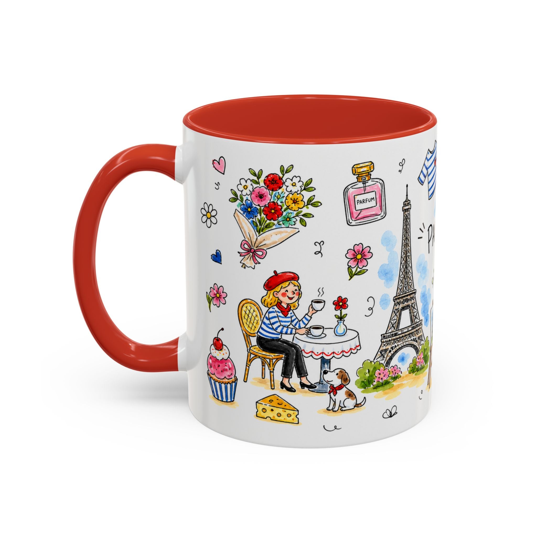 Paris Travel Mug | European City Souvenir Accent Coffee Mug | 11oz 15oz Ceramic Cup