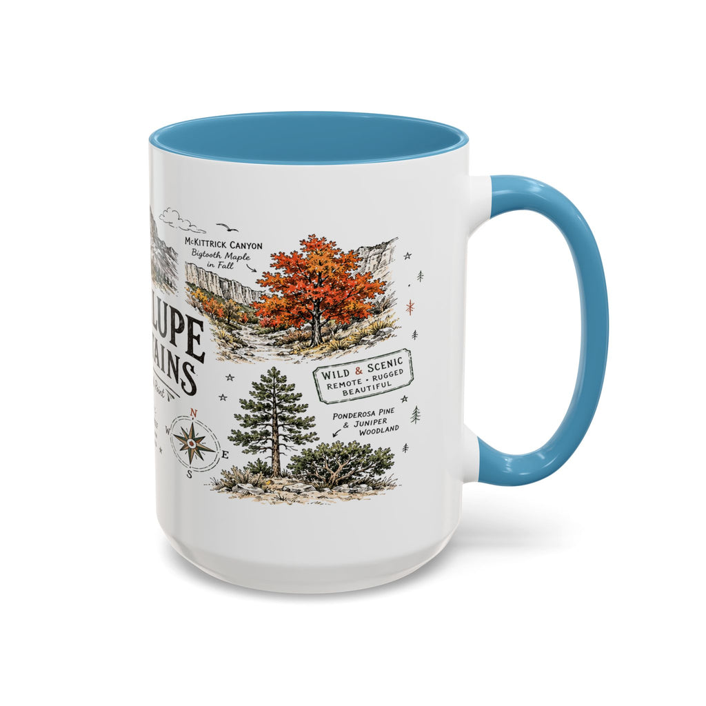 Guadalupe Mountains National Park Coffee Mug | Texas Desert Peaks Hiking Gift | Accent Color Ceramic 11oz 15oz