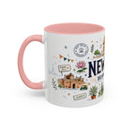 New Delhi Coffee Mug | India Souvenir Travel Gift | Accent Color Ceramic 11oz 15oz