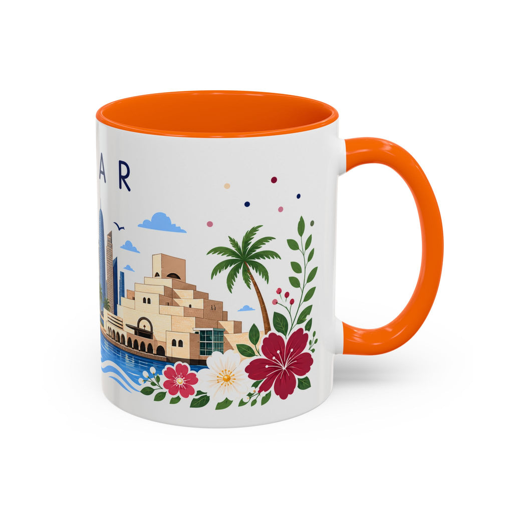Qatar Coffee Mug | Travel Souvenir Accent Mug | Place Gift Ceramic Cup 11oz 15oz