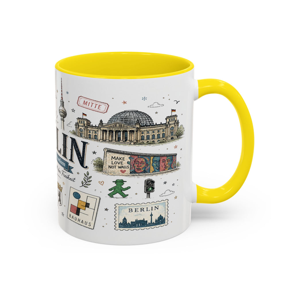 Berlin Coffee Mug | Germany Souvenir Travel Gift | Accent Color Ceramic 11oz 15oz
