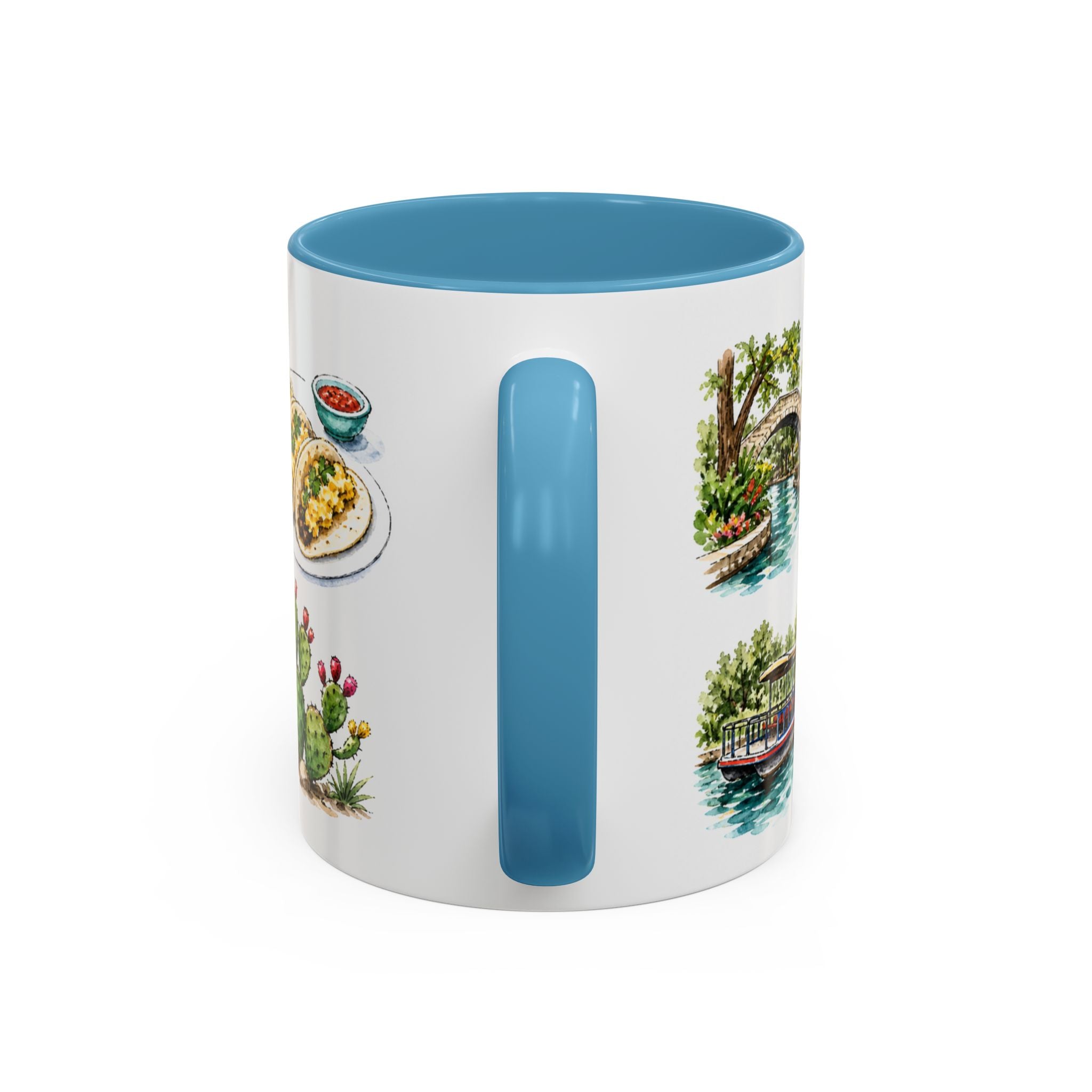 San Antonio Illustrated Travel Mug | City Souvenir Accent Coffee Mug | 11oz 15oz Ceramic Cup