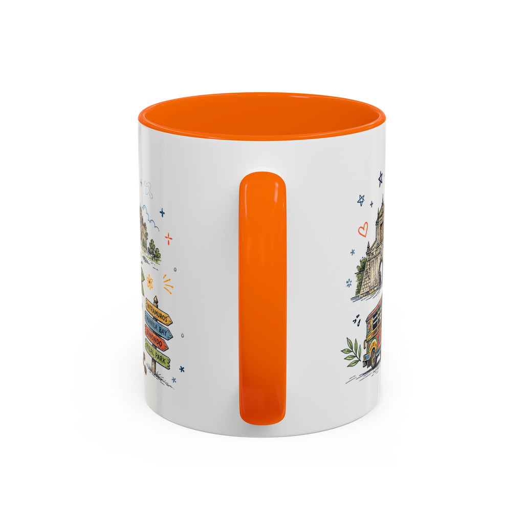 Manila Coffee Mug | Philippines Souvenir Travel Gift | Accent Color Ceramic 11oz 15oz