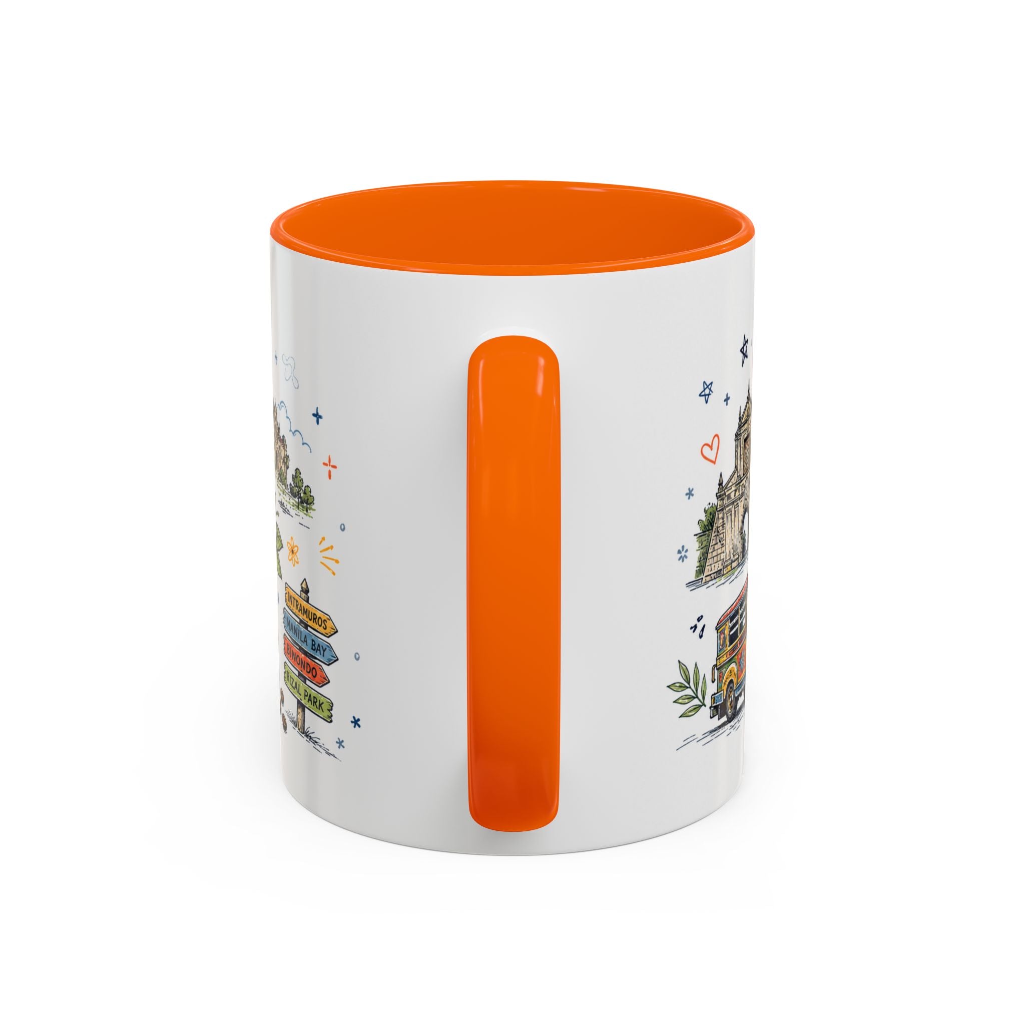 Manila Coffee Mug | Philippines Souvenir Travel Gift | Accent Color Ceramic 11oz 15oz