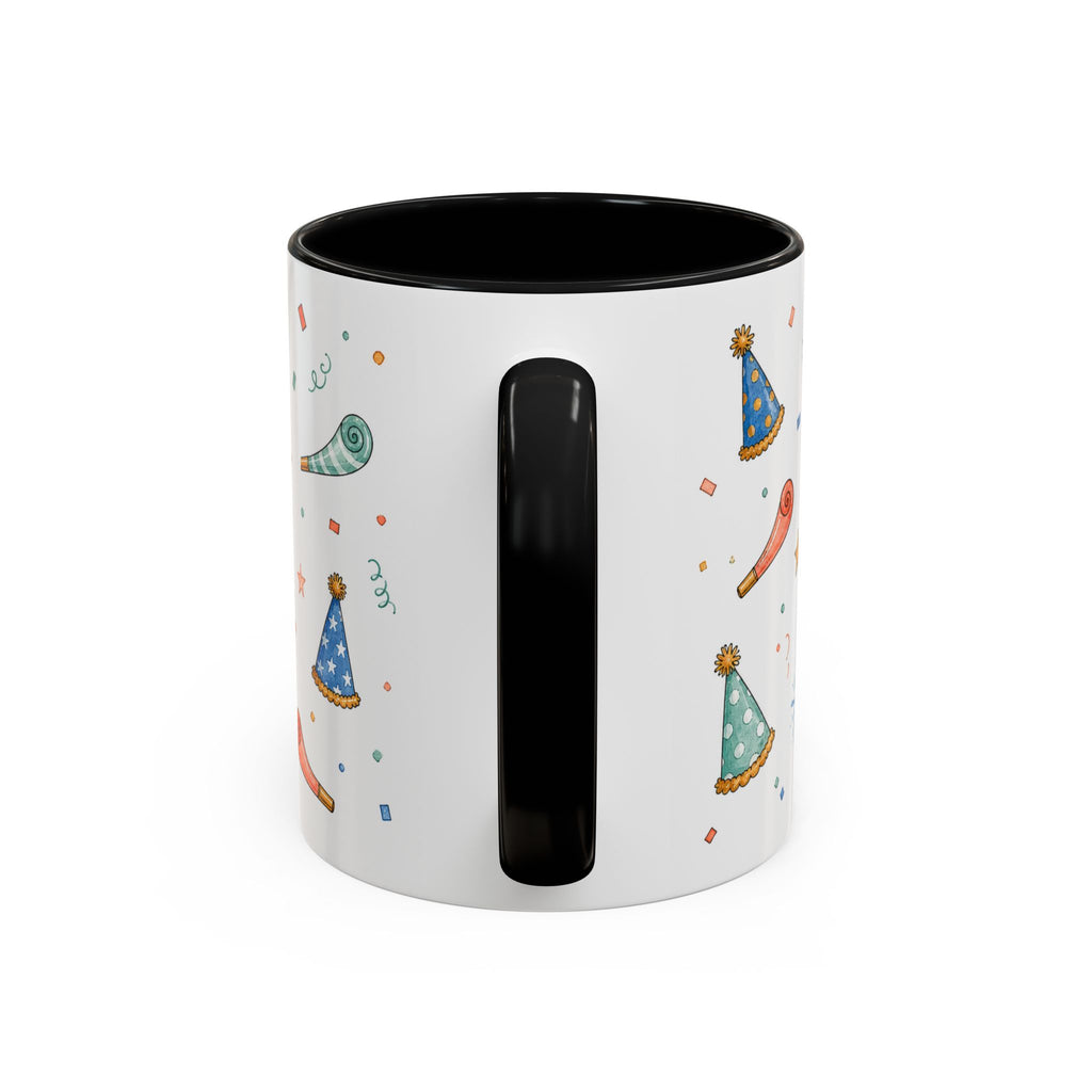 New Year Party Mug | Balloon Popper Watercolor Celebration Gift | Accent Cup 11oz 15oz
