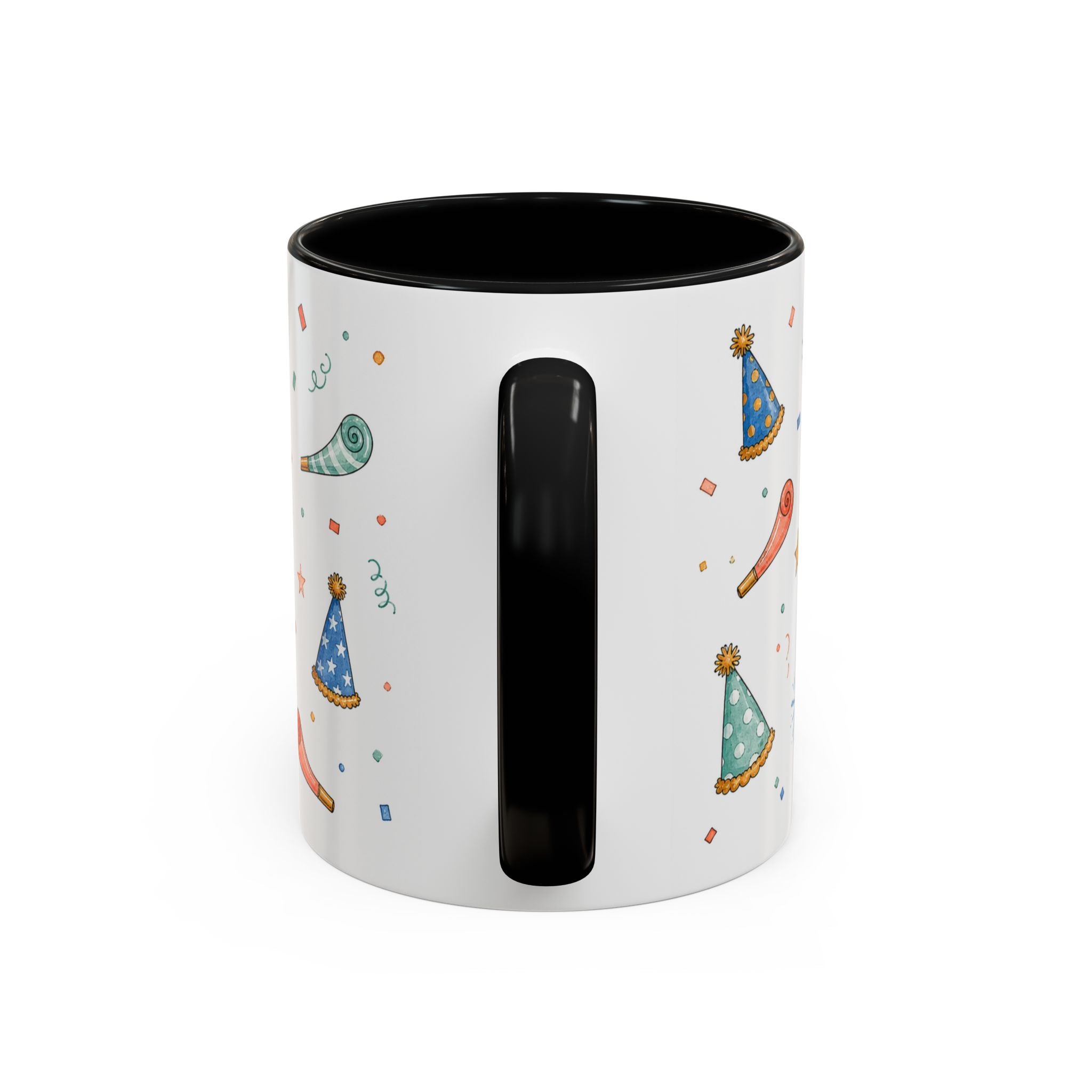 New Year Party Mug | Balloon Popper Watercolor Celebration Gift | Accent Cup 11oz 15oz