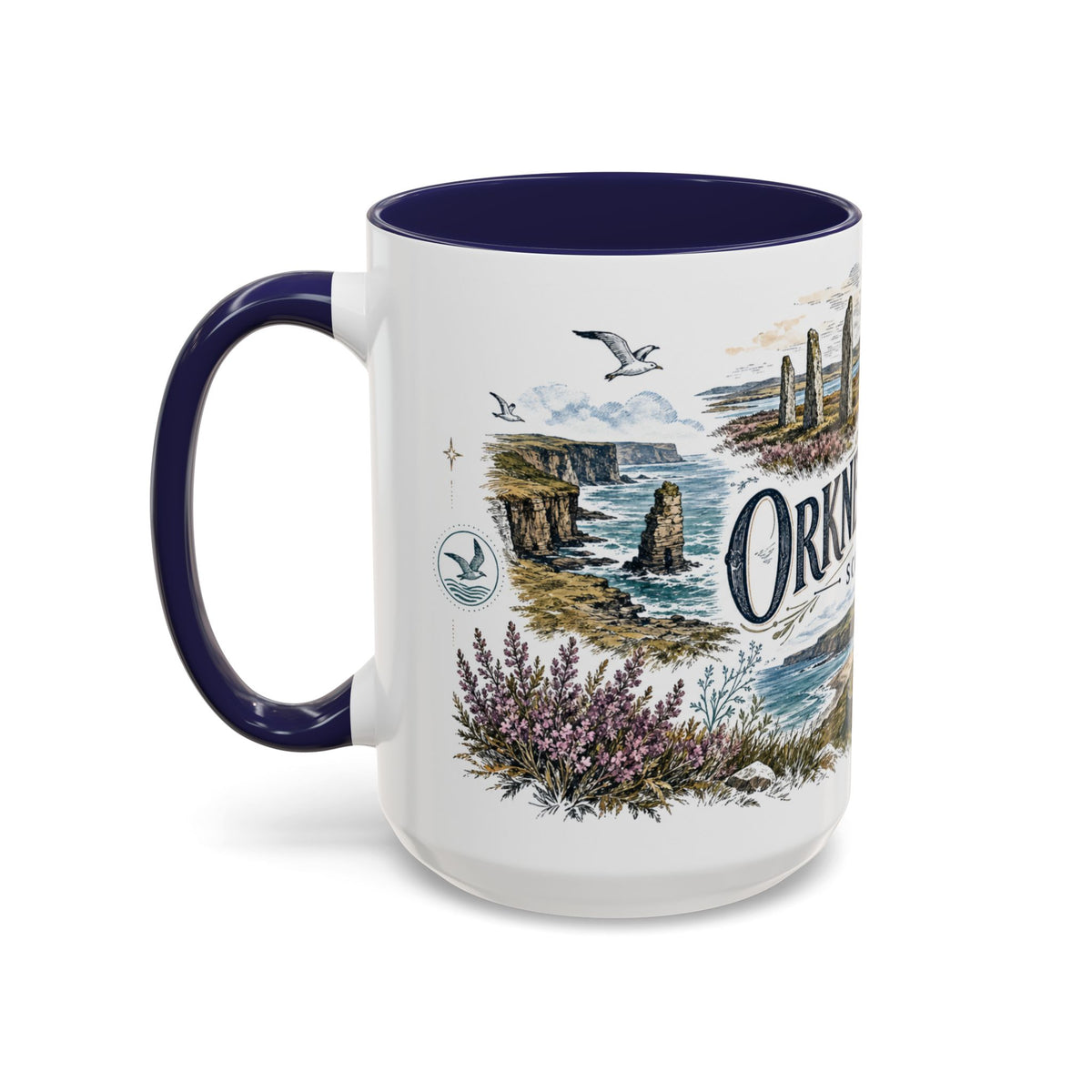 Orkney Islands Mug, Scotland Travel Souvenir, Bucket List Gift, Accent Ceramic Coffee Mug 11oz 15oz
