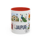 Jaipur Coffee Mug | Postage Stamp Collage Mug | Travel Souvenir Accent Cup 11oz 15oz