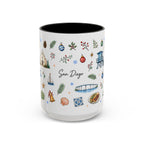 San Diego Christmas Mug | Watercolor City Souvenir, Holiday Travel Gift (11oz/15oz)