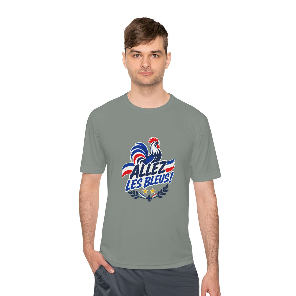France Soccer T Shirt, Allez Les Bleus Tee, World Football Fan Shirt, Moisture Wicking Sport Tee