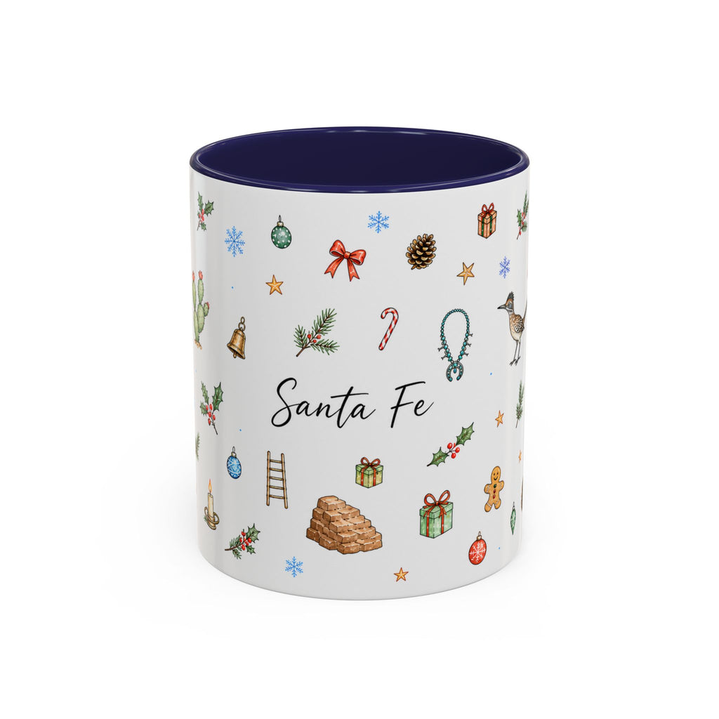 Santa Fe Christmas Mug | Watercolor City Souvenir | Ceramic Coffee Cup (11oz 15oz)