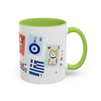 Athens Coffee Mug | Postage Stamp Collage Mug | Travel Souvenir Accent Cup 11oz 15oz